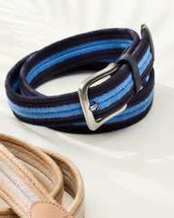Big &amp; Tall Two-Tone Herringbone Stretch Belt - Navy/Blue