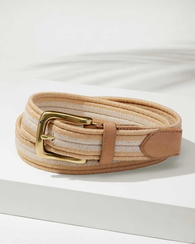 Big &amp; Tall Two-Tone Herringbone Stretch Belt - Tan/Khaki