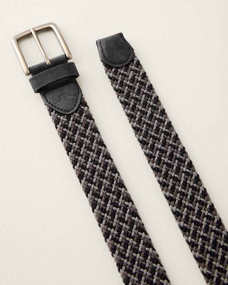 Big &amp; Tall Stretch Webbed Belt With Tabs - Black