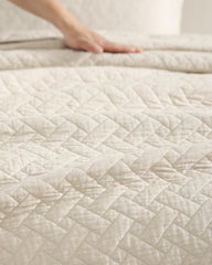 Raffia Solid 2-Piece Twin Quilt Set - Beige