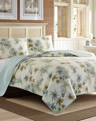 Serenity Palms Standard Quilted Sham - Blue