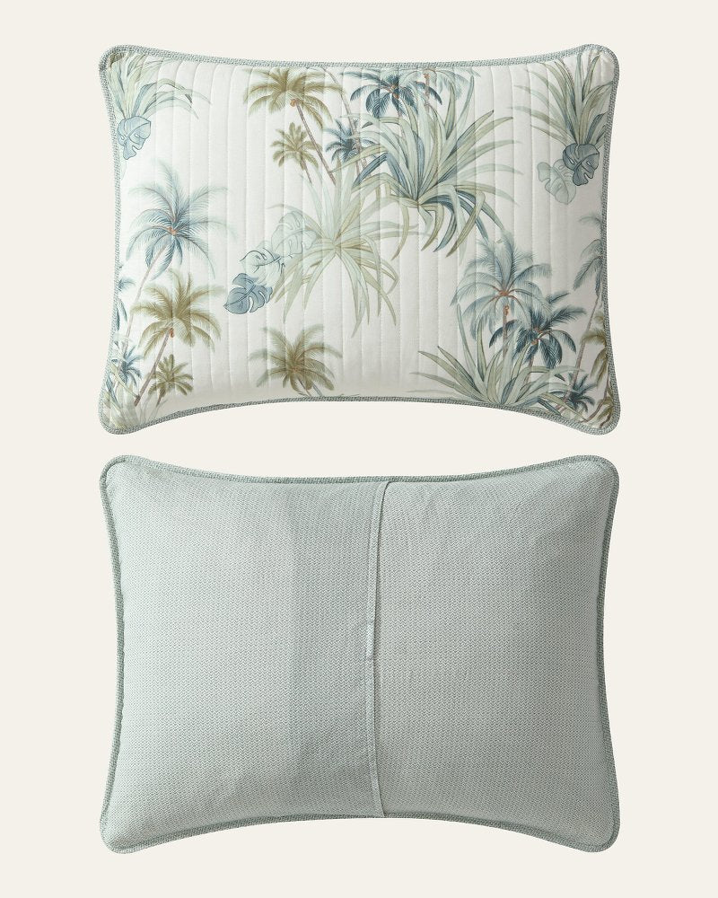 Serenity Palms Standard Quilted Sham - Blue