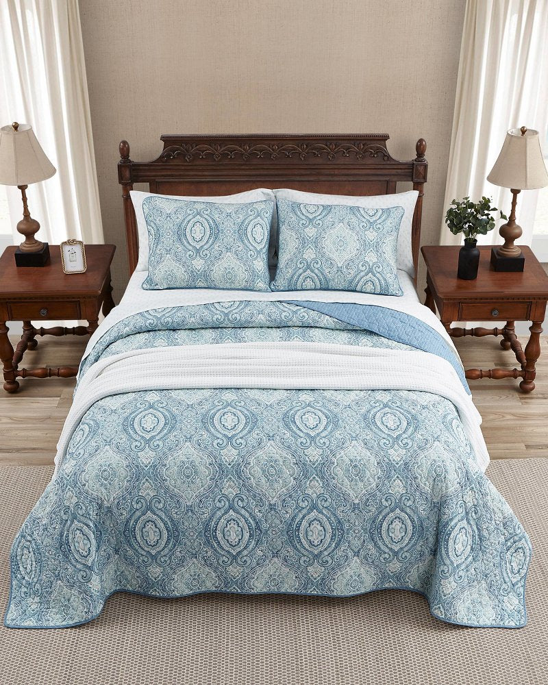 Turtle Cove 2-Piece Twin Quilt Set - Caribbean Sea