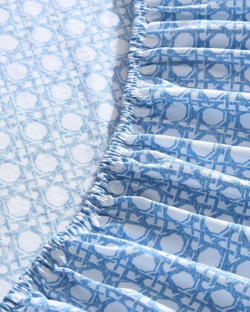 Diamond Isle 4-Piece Queen Sheet Set - Blue