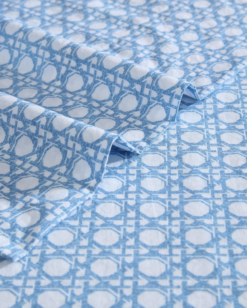 Diamond Isle 4-Piece Queen Sheet Set - Blue