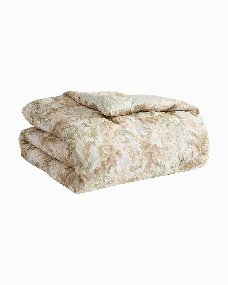 Palm Paradise Reversible 3-Piece Full/Queen Comforter Set - Sage Green