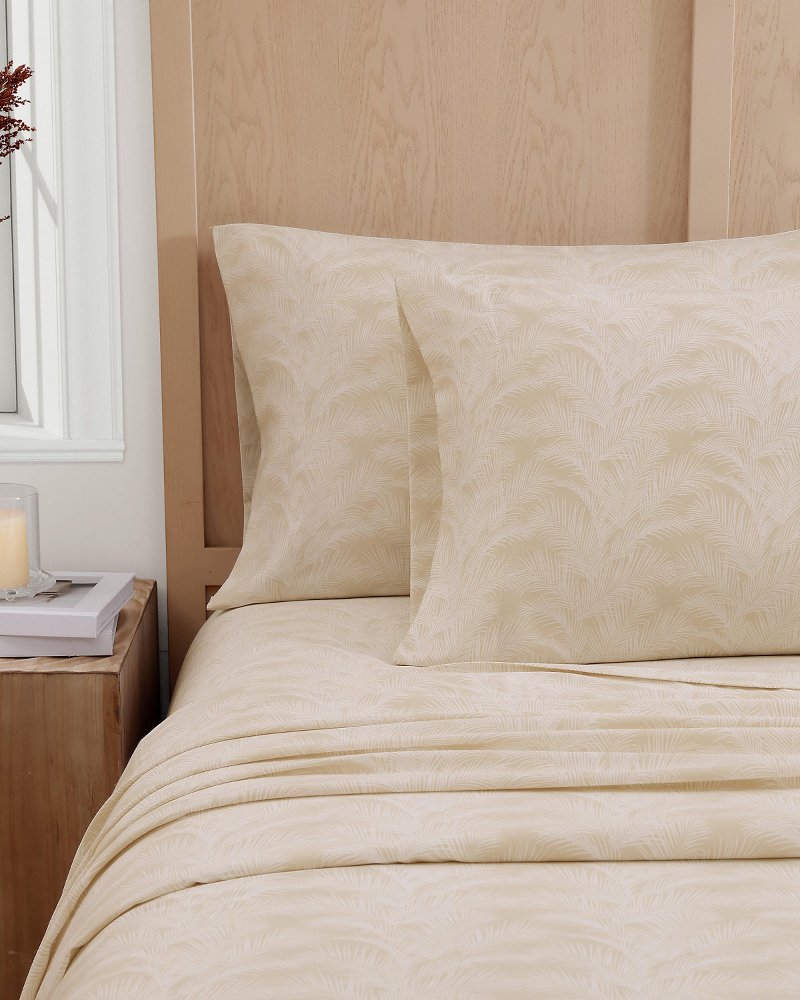 Island Estate All Over Palms 4-Piece Queen Sheet Set - Golden