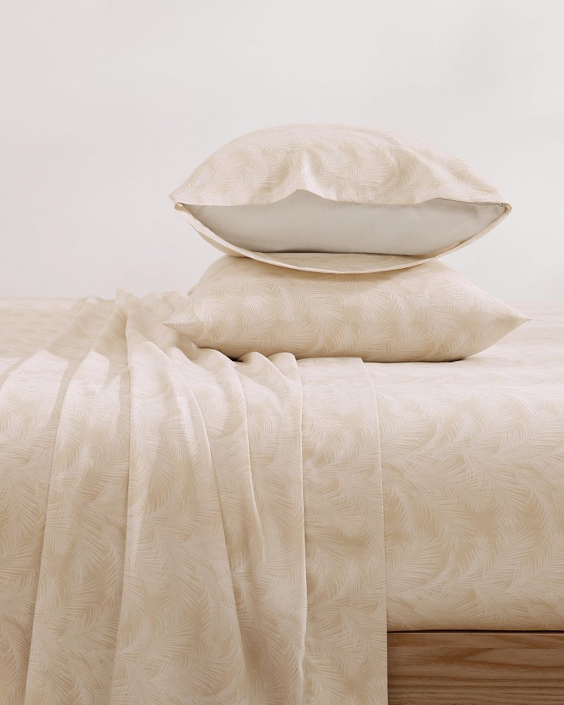 Island Estate All Over Palms 4-Piece King Sheet Set - Golden