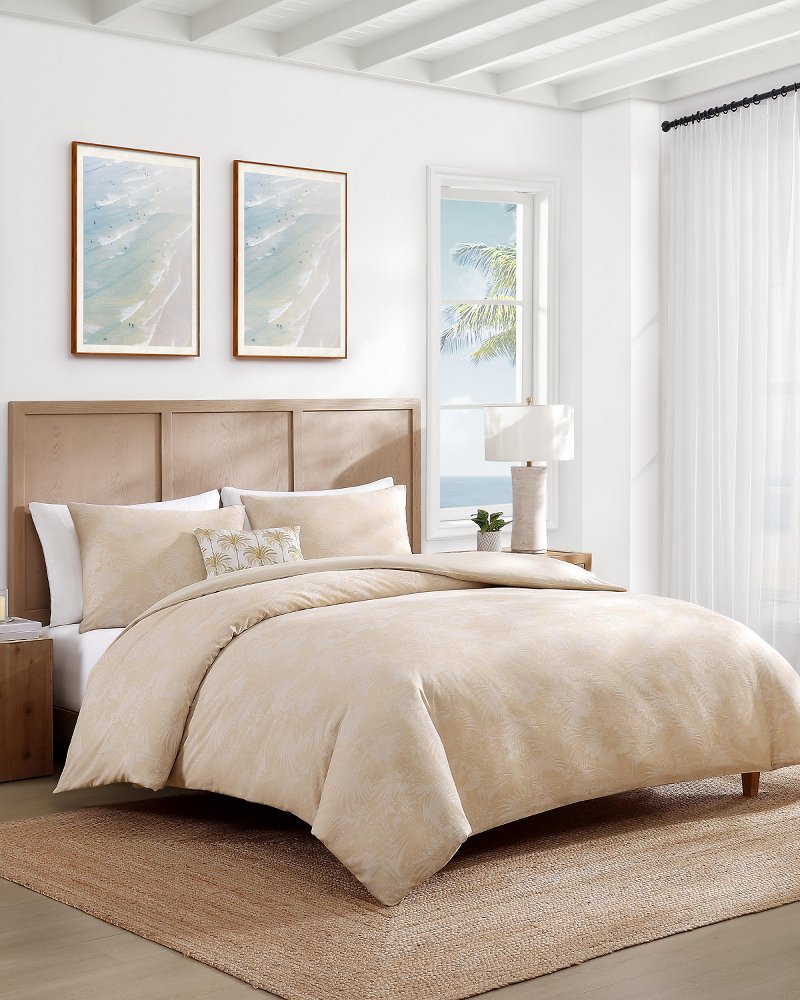 Island Estate Beachside Blooms 3-Piece King Duvet Cover Set - Beige