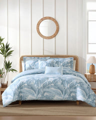 Palm Serenity Reversible 5-Piece King Comforter Set - Blue