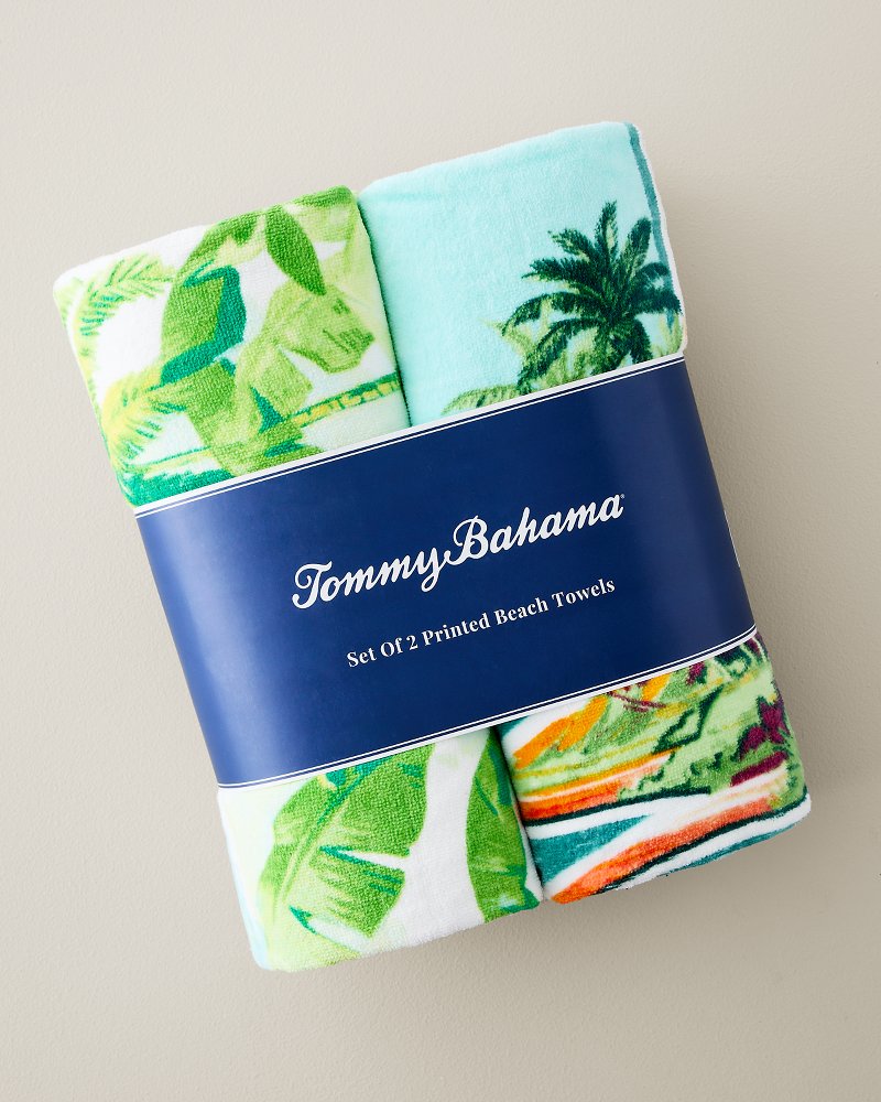 Tropical Toile &amp; Marlin Paradise Beach Towels - Set of 2 - Multicolor