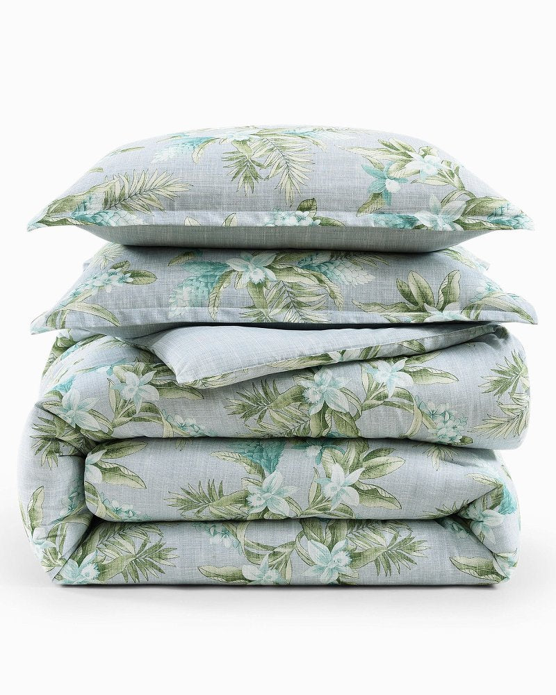 Floral Enchantment Reversible 3-Piece King Comforter Set - Light Blue/Aqua
