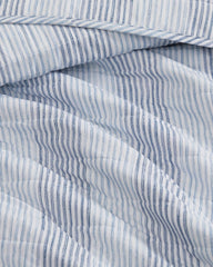 Bahama Weekend Stripe 3-Piece Full/Queen Quilt Set - Island Blue