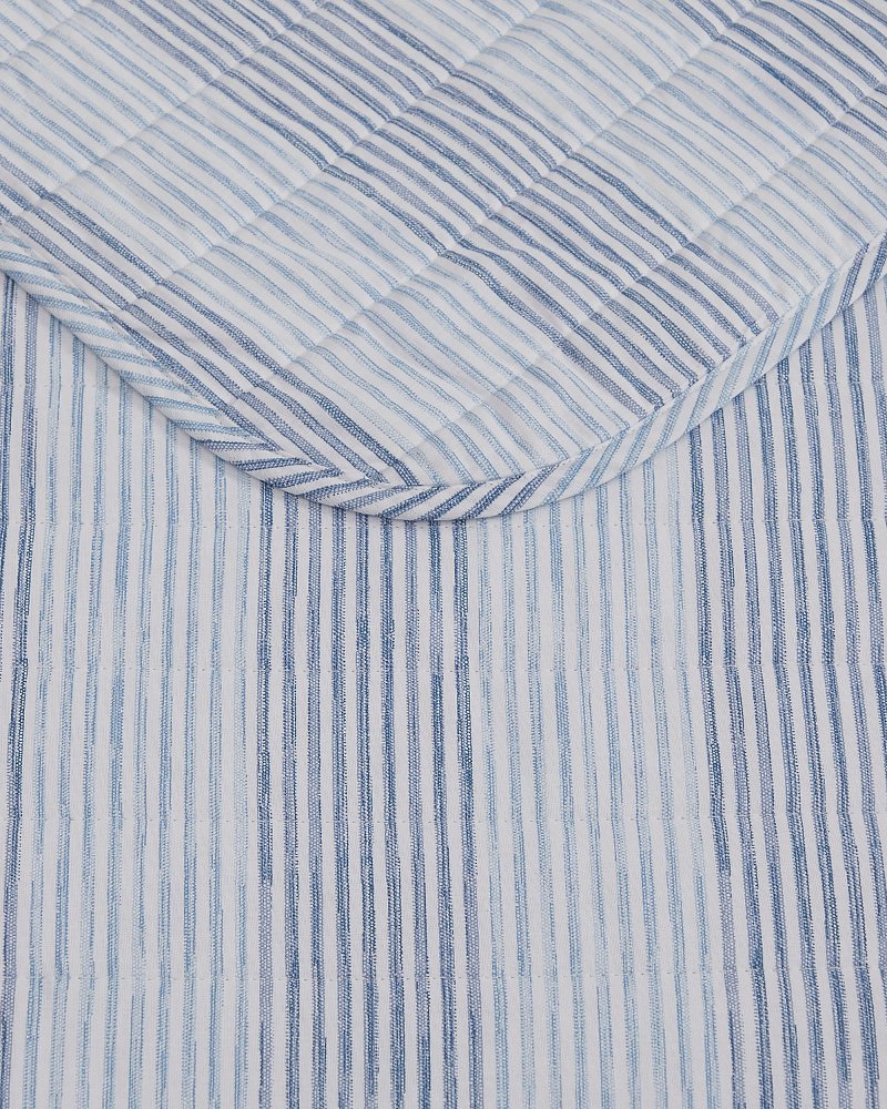 Bahama Weekend Stripe 3-Piece Full/Queen Quilt Set - Island Blue