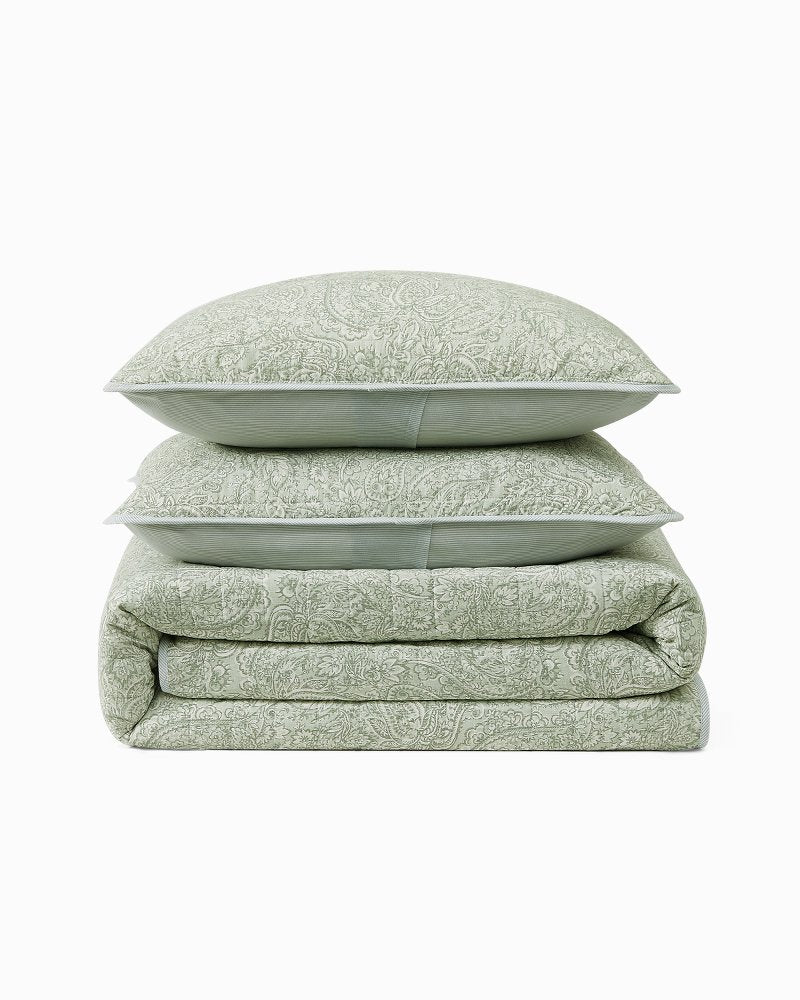 Caicos Isle Reversible 3-Piece King Quilt Set - Spring Green