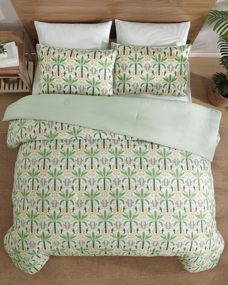 Mystic Palms Reversible 3-Piece Full/Queen Comforter Set - Multicolor