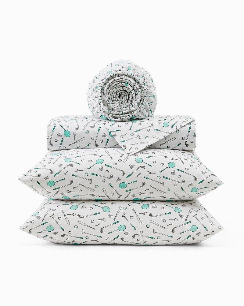 Tee Time 4-Piece King Sheet Set - Multicolor