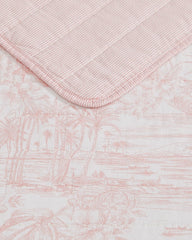 Beach Toile Reversible 3-Piece King Quilt Set - Pink