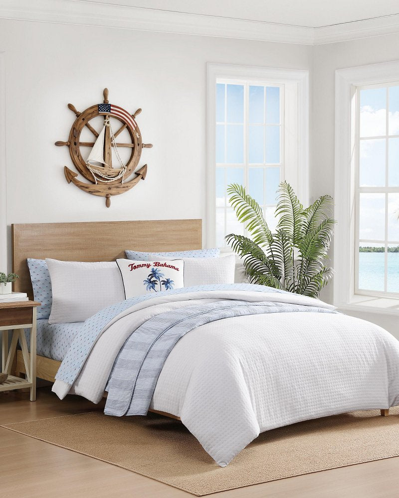 Iconic Marlin 4-Piece Queen Sheet Set - Blue/Red