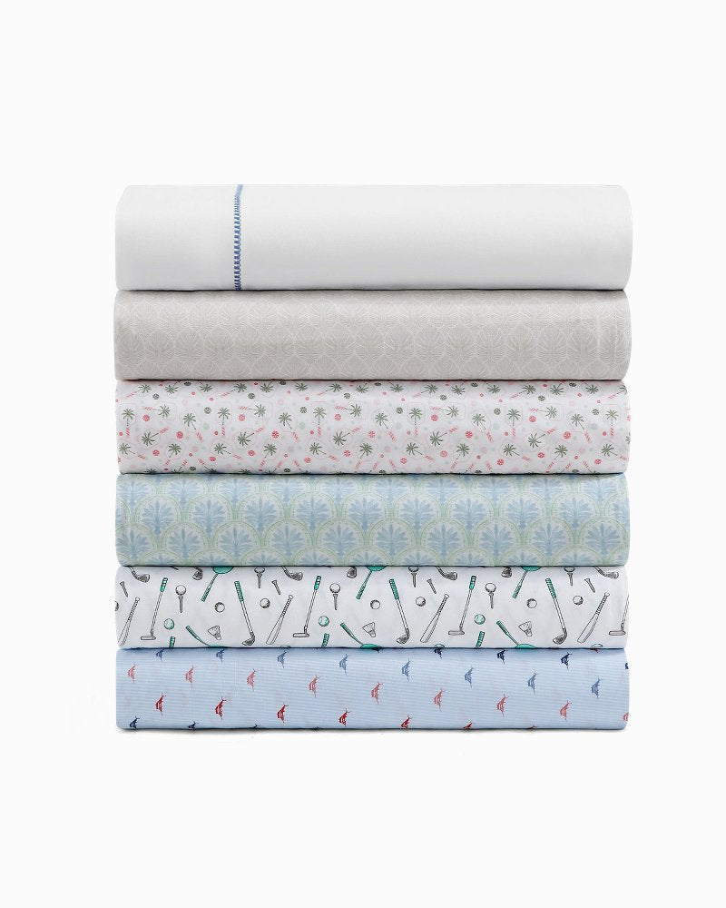 Iconic Marlin 4-Piece Queen Sheet Set - Blue/Red