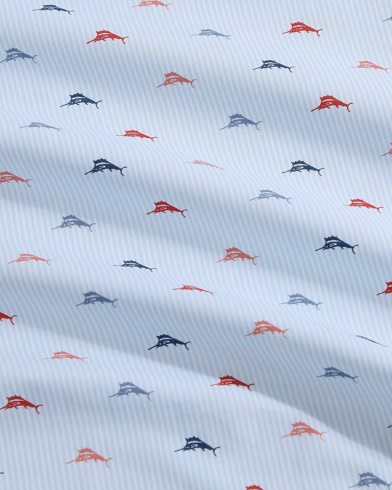 Iconic Marlin 4-Piece King Sheet Set - Blue/Red