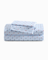 Iconic Marlin 4-Piece King Sheet Set - Blue/Red