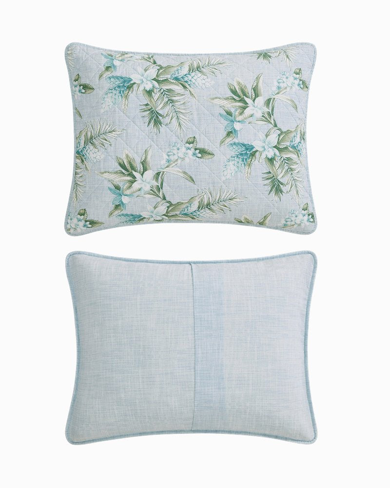 Floral Enchantment Reversible 3-Piece Full/Queen Quilt Set - Light Blue/Aqua