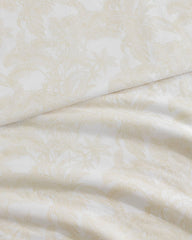 Legacy Fronds 4-Piece King Sheet Set - White/Lt Beige