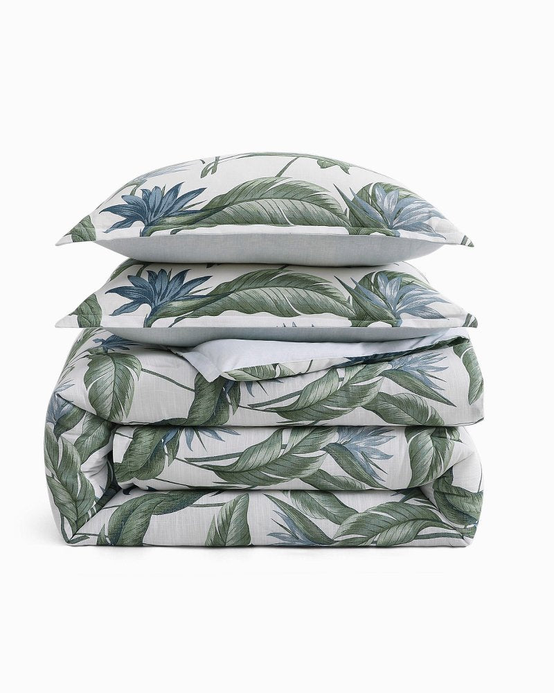 Birds of Paradise Reversible 3-Piece Full/Queen Comforter Set - Blue/Greenblue