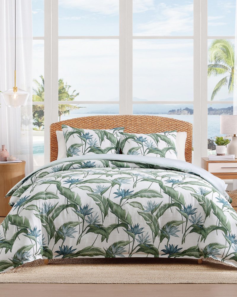 Birds of Paradise Reversible 3-Piece Full/Queen Comforter Set - Blue/Greenblue