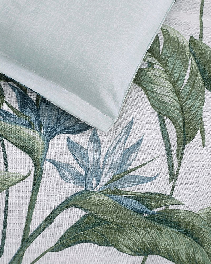 Birds of Paradise Reversible 3-Piece King Comforter Set - Blue/Greenblue