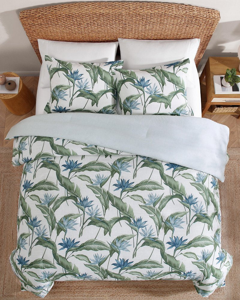 Birds of Paradise Reversible 3-Piece King Comforter Set - Blue/Greenblue