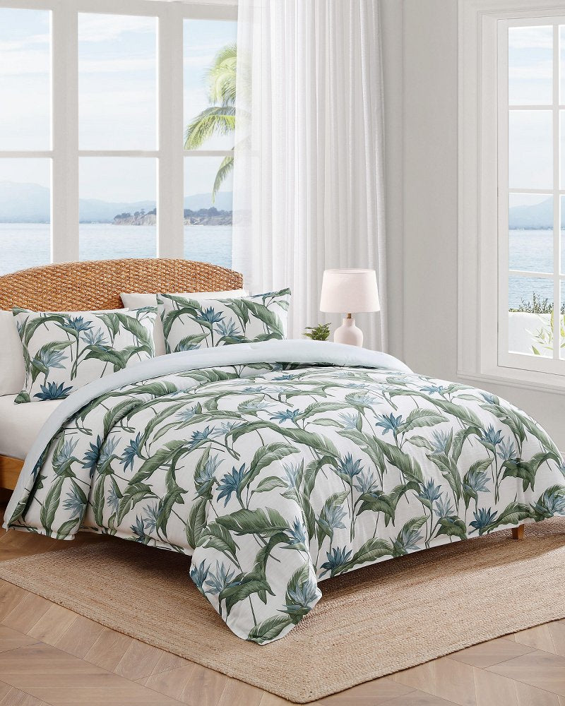 Birds of Paradise Reversible 3-Piece King Comforter Set - Blue/Greenblue