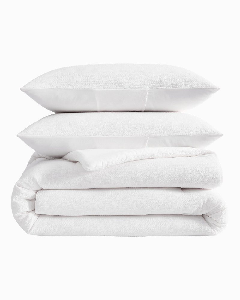 Pebble Texture Reversible 3-Piece Full/Queen Comforter Set - White