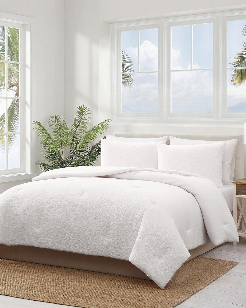 Pebble Texture Reversible 3-Piece King Comforter Set - White