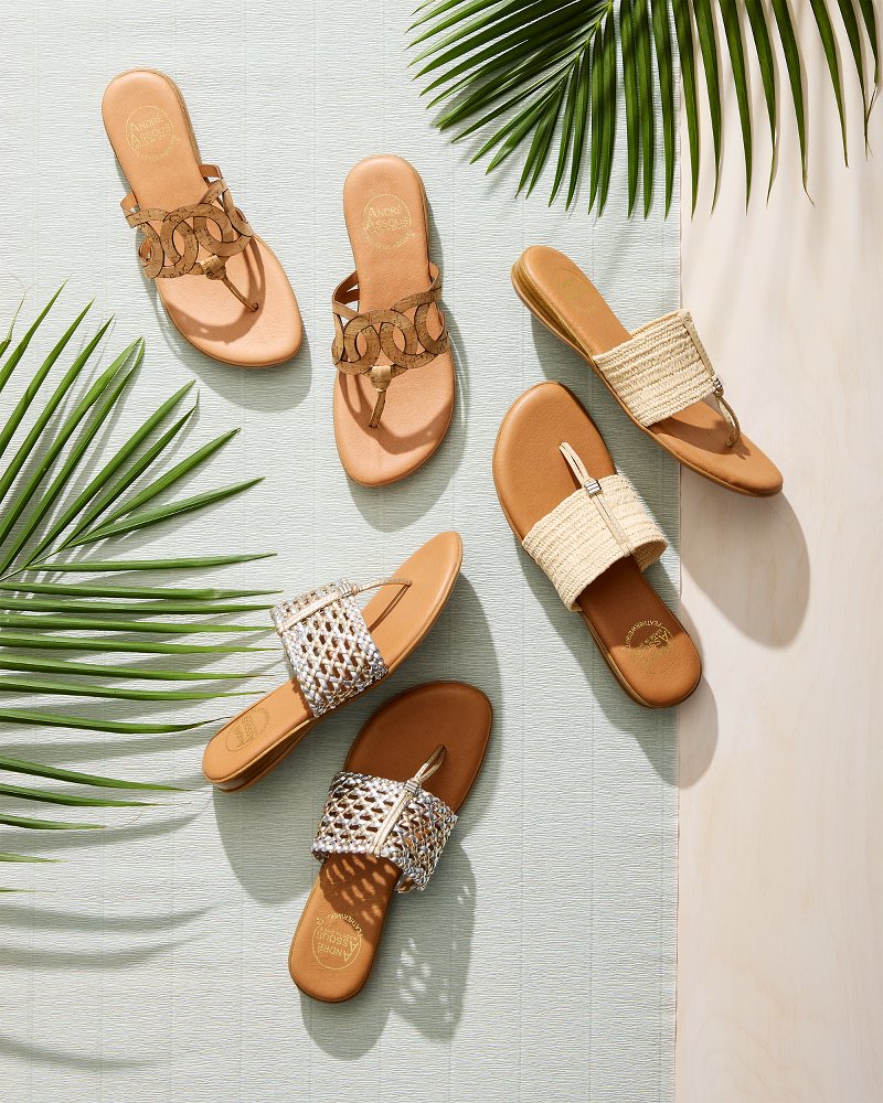 André Assous Nice Natural Stretch-Raffia Featherweights Sandals - Natural