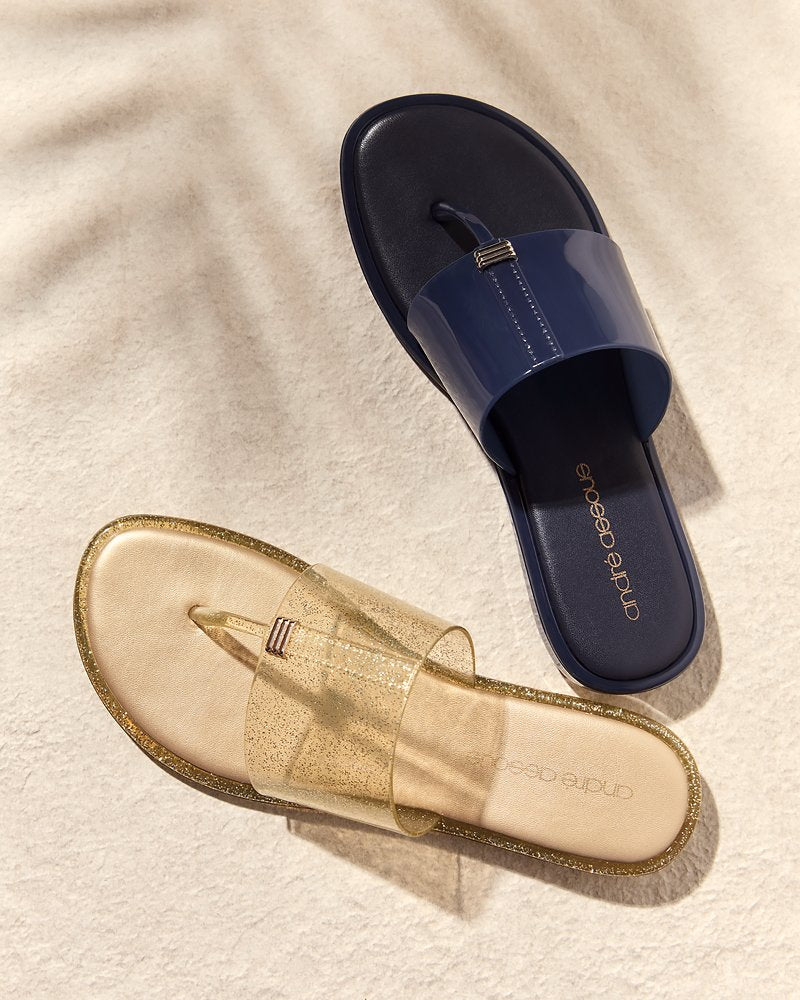 André Assous Naama Navy Jelly Sandals - Navy