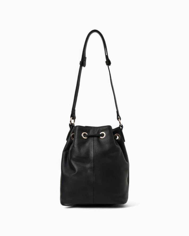André Assous Bella Convertible Leather Bucket Bag - Black