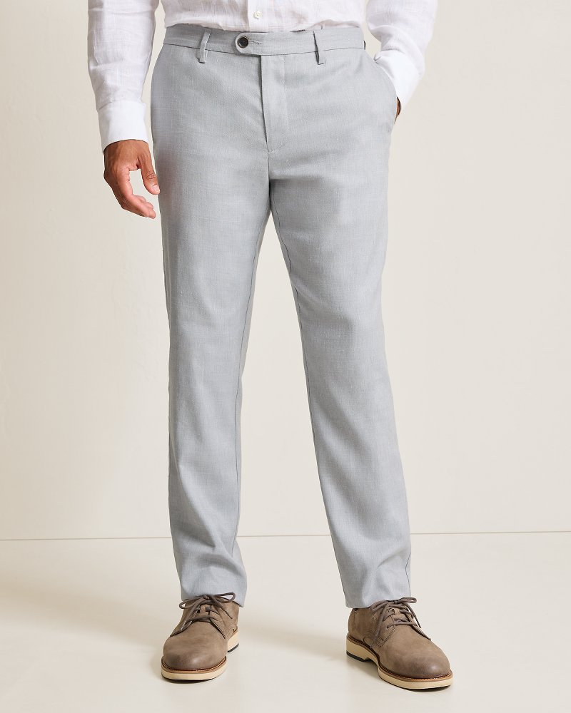 Big &amp; Tall Latigo Beach Linen-Blend Flat-Front Pants - Bala Shark