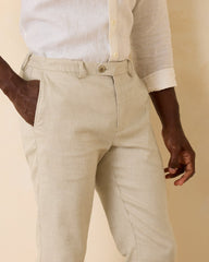 Big &amp; Tall Latigo Beach Linen-Blend Flat-Front Pants - Stone Khaki