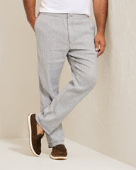Big &amp; Tall Beach Coast Stretch-Linen E-Waist Pants - Bala Shark