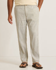 Big &amp; Tall Beach Coast Stretch-Linen E-Waist Pants - Beach