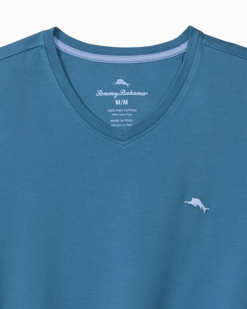 Big &amp; Tall New Bali Skyline V-Neck T-Shirt - Dutch Blue