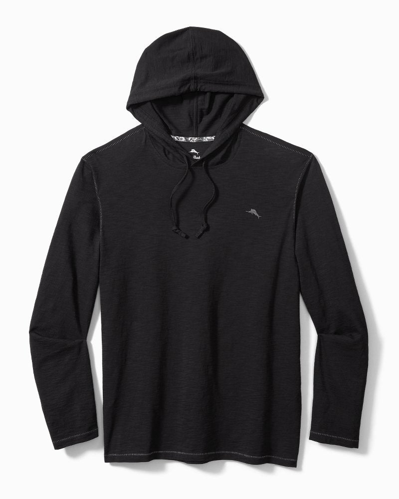 Big &amp; Tall Bali Beach Long-Sleeve Hoodie - Black