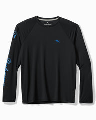 Big &amp; Tall Chill Time Surf IslandZone Rash Guard - Jet Black