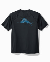 Big &amp; Tall Chill Time Surf IslandZone Short-Sleeve Rash Guard - Jet Black