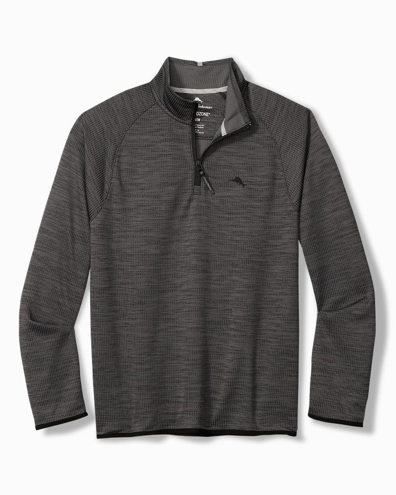 Big &amp; Tall Palm Pro Half-Zip IslandZone Sweatshirt - Black
