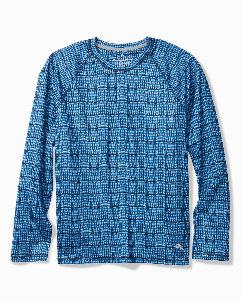 Big &amp; Tall Tidal Dye Crew Long-Sleeve IslandZone Shirt - Starry Night