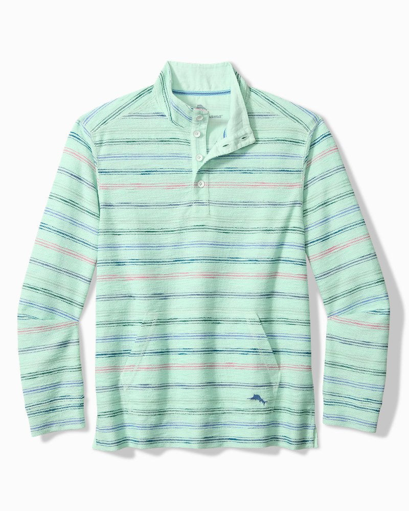 Big &amp; Tall Minori Sands Button-Mock Sweatshirt - Pale Opal