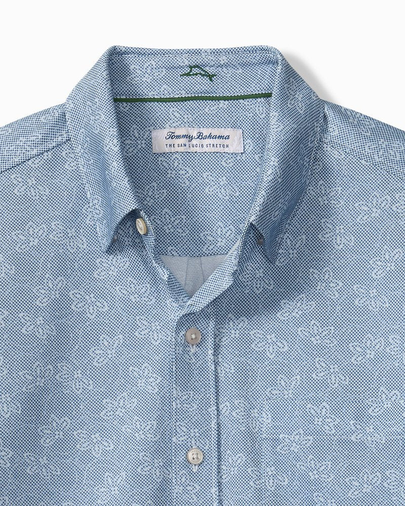Big &amp; Tall San Lucio Lotus Stretch Knit Shirt - Stellar Sapphire